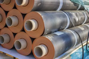 rolls of roofing material